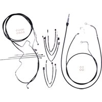 4891191 - Magnum Shielding XR Handlebar Cable Install Kit For Harley Davidson FLH 1868 2021 30.5 - 35.5cm (12" - 14") - Black/Chrome