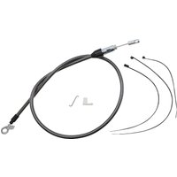 Image of 72346HE - Magnum Shielding KarbonFibr Quick Connect Clutch Cable For Harley Davidson FLDE 1750 2018-2020 101.5 cm (40") - Carbon Fiber/Silver
