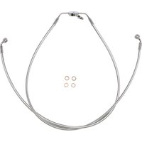 37024 - Magnum Shielding Designer Series Braided Non-ABS Lower Brake Hose Assemblies For Harley Davidson FXFBS 1868 2022-2023 38 cm (15")/56 cm (22") - Sterling Chromite® II