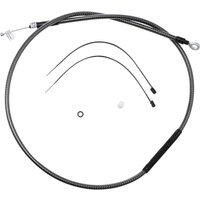 72252HE - Magnum Shielding Polished KarbonFibr Clutch Cable For Harley Davidson XL 1200 L 2006-2011 145.5 cm (57-1/4") - Carbon Fiber/Silver