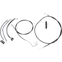 Image of 489491 - Magnum Shielding XR Handlebar Cable Install Kit For Harley Davidson FLHR 1690 30.5 - 35.5cm (12" - 14") - Black/Chrome