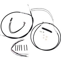 489492 - Magnum Shielding XR Handlebar Cable Install Kit For Harley Davidson FLHR 1690 38 - 43cm (15" - 17") - Black/Chrome