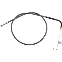 Image of 7425 - Magnum Shielding KarbonFibr Braided Throttle/Idle Cable For Harley Davidson FLD 1690 2012-2013 78 cm (30-3/4") - Carbon Fiber/Silver