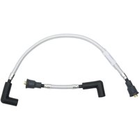 3023C - Magnum Shielding Braided Spark Plug Wires For Harley Davidson FL 1200 1977 165 mm (6-1/2")/43 cm (17") - Chrome/Silver