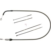 Image of 72354HE - Magnum Shielding KarbonFibr Quick Connect Clutch Cable For Harley Davidson FLDE 1750 2018-2020 109 cm (43") - Carbon Fiber/Silver