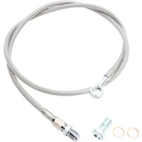 Image of POLAR-003-6 - Parts Unlimited Extended Length Brake Hose For Polaris 340 2008 +15.2 cm - Silver