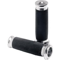 0063-2007-CH - Performance Machine Contour Renthal Wrapped Grips For Harley Davidson FLD 1690 2012-2013 - Black/Chrome
