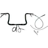 939012-B - Fat Baggers Inc. 1-1/4" EZ Install Round Top Handlebar For Harley Davidson FLHX 1923 2024-2025 30.5 cm (12") - Black