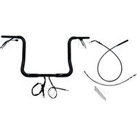 939014-B - Fat Baggers Inc. 1-1/4" EZ Install Round Top Handlebar For Harley Davidson FLHX 1923 2024-2025 35.5 cm (14") - Black