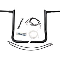 909216-B - Fat Baggers Inc. 1-1/4" EZ Install Pointed Top Handlebar Kit For Harley Davidson FLHT 1750 2019-2020 40.5 cm (16") - Black