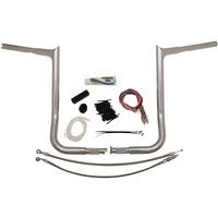 909116 - Fat Baggers Inc. 1-1/4" EZ Install Pointed Top Handlebar Kit For Harley Davidson FLHT 1584 2008 40.5 cm (16") - Chrome