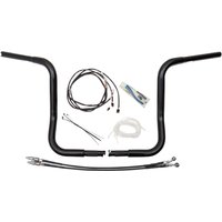 909514-B - Fat Baggers Inc. 1-1/4" EZ Install Round Top Handlebar Kit For Harley Davidson FLHT 1750 2019-2020 35.5 cm (14") - Black
