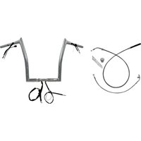 949914 - Fat Baggers Inc. 1-1/4" EZ Install Pointed Top Handlebar For Harley Davidson FLHX 1923 2024-2025 35.5 cm (14") - Chrome