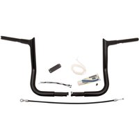 909112-B - Fat Baggers Inc. 1-1/4" EZ Install Pointed Top Handlebar Kit For Harley Davidson FLHT 1584 2008 30.5 cm (12") - Black
