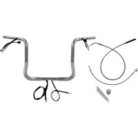 939014 - Fat Baggers Inc. 1-1/4" EZ Install Round Top Handlebar For Harley Davidson FLHX 1923 2024-2025 35.5 cm (14") - Chrome