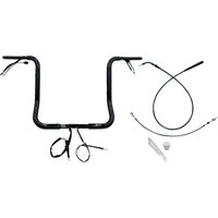 939016-B - Fat Baggers Inc. 1-1/4" EZ Install Round Top Handlebar For Harley Davidson FLHX 1923 2024-2025 40.5 cm (16") - Black