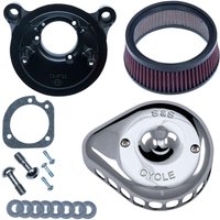 170-0441 - S&S Cycle Mini Teardrop Stealth Air Cleaner Kit For Harley Davidson FLD 1690 2012-2013 - Chrome
