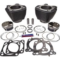 910-0684 - S&S Cycle Big Bore Cylinder Kit For Harley Davidson FLFBS 1868 2018-2024 - Black/Highlighted Fins