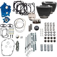 310-1235 - S&S Cycle 132" Power Package Engine Performance Kit For Harley Davidson FLHFB 1868 2023 - Black Granite/Highlighted Fins