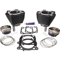 910-0625 - S&S Cycle Big Bore Cylinder Kit For Harley Davidson FLDE 1750 2018-2020 - Black/Highlighted Fins