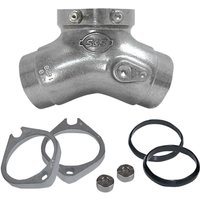 Image of 160-1658 - S&S Cycle Manifold Conversion Kit for 80" Evolution Big Twin For Harley Davidson FLH 1340 1984 - Black/Silver