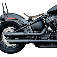 550-0735 - S&S Cycle Slash Cut Race Silencers For Harley Davidson FLFB 1750 2018-2020 - Guardian Black