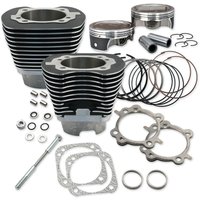 910-0324 - S&S Cycle 124" Cylinder & Piston Kit For Harley Davidson FLD 1690 2012-2013 - Black/Powder-Wrinkle Black