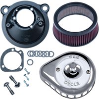 170-0439C - S&S Cycle Mini Teardrop Stealth Air Cleaner Kit For Harley Davidson XL 1200 C 2007-2020 - Chrome