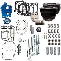 310-1233 - S&S Cycle 132" Power Package Engine Performance Kit For Harley Davidson FLFBS 1868 2018-2024 - Black/Non-Highlighted Fins