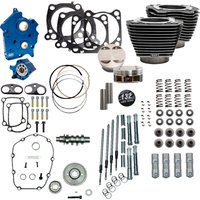 Image of 310-1238 - S&S Cycle 132" Power Package Engine Performance Kit For Harley Davidson FLDE 1750 2018-2020 - Black Granite/Highlighted Fins