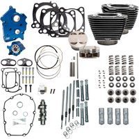 310-1107B - S&S Cycle 128" Power Package Engine Performance Kit For Harley Davidson FLFBS 1868 2018-2024 - Black Granite/Highlighted Fins