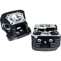 106-3240 - S&S Cycle 89cc Super Stock Cylinder Heads For Harley Davidson FLD 1690 2012-2013 - Powder-Wrinkle Black