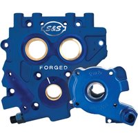 310-0732 - S&S Cycle TC3 Oil Pump & Cam Support Plate Kit For Harley Davidson FLD 1690 2012-2013 - Blue