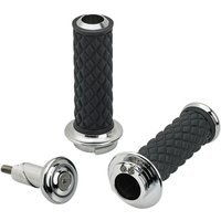 6604-105-01 - Biltwell Alumicore Grips For 25.4 mm (1") Handlebars - Black/Chrome