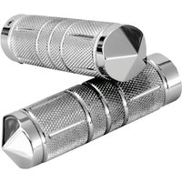 Image of GR101-SKIC - Accutronix Knurled Diamond Custom Grips For Harley Davidson FLHR 1750 2022 Diamond Knurled/Throttle-By-Wire - Chrome