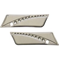 BLC9313-DC - Accutronix Drilled Saddlebag Latch Covers For Harley Davidson FLHR 1340 1994-1998 - Silver