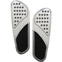 FBF01-DVC - Accutronix Front Floorboards For Harley Davidson FLST 1340 1987-1990 Knurled Drilled - Black/Chrome