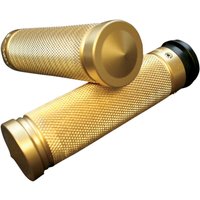 GR101-K5 - Accutronix Brass Knurled Custom Grips For Harley Davidson FLDE 1750 2018-2020 Diamond Knurled - Polished