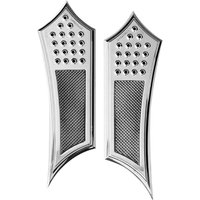 FBF01-KDIC - Accutronix Front Floorboards For Harley Davidson FLH 1340 1984 Knurled Drilled - Chrome