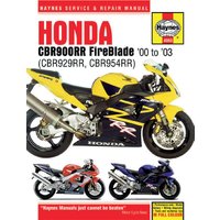 Image of 4060 - Haynes Repair Manual For Honda CBR 929 RR 2000-2001