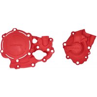 Image of Acerbis X-Power Engine Covers Kit - Honda CRF250R 2018-20, CRF250RX 2019-21 - Red