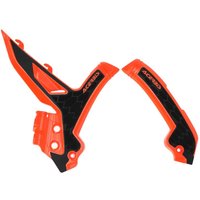 0025245.209 - Acerbis X-Grip Frame Guards - KTM SX 125/250/300 & SXF 250/350/450 & XC-F 250/350/450 2023-2025 - Orange/Black