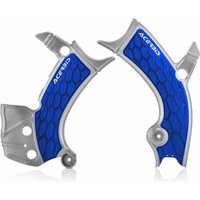0023093.218 - Acerbis X-Grip Frame Guards - Yamaha YZF250 2019-23, YZF450 2018-22 - Silver/ Blue