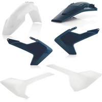 Image of 0021830.553 - Acerbis Standard Plastics Kit - Husqvarna FC 250/350/450 & TC 125/300 2016-18 - OEM (White/Navy)