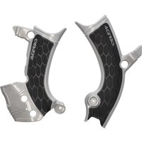 0025708.293 - Acerbis X-Grip Frame Guards - Yamaha YZF250 2024-2025, YZF450 2023-2025 - Grey/Black