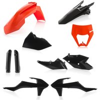 0022371.313 - Acerbis Full Enduro Plastics Kit - KTM EXC-F 250/350/450/500 2017-19, XC-W TPI 2019 - Black/ Orange