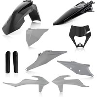 Image of 0024054.319 - Acerbis Full Plastics Kit - KTM EXC 150/250/300 TPI & EXC-F 250/350/450/500 & XC-W TPI 2020-23 - Black/ Grey