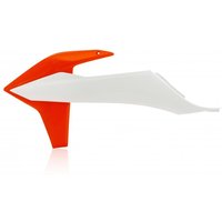 Image of 0023500.229 - Acerbis Radiator Scoops - KTM SX 125/250 & SXF 250/350/450 2019-22, EXC-F 2020-23 - Orange/ White