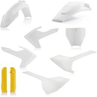 Image of 0021831.553.018 - Acerbis Full Plastics Kit - Husqvarna TC 125/250/300, FC 250/350/450 2016-18 - OEM '18 (White/Yellow)