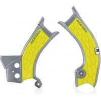 0023070.290 - Acerbis X-Grip Frame Guards - Suzuki RMZ250 2019-2025, RMZ450 2018-2024 - Grey/ Yellow